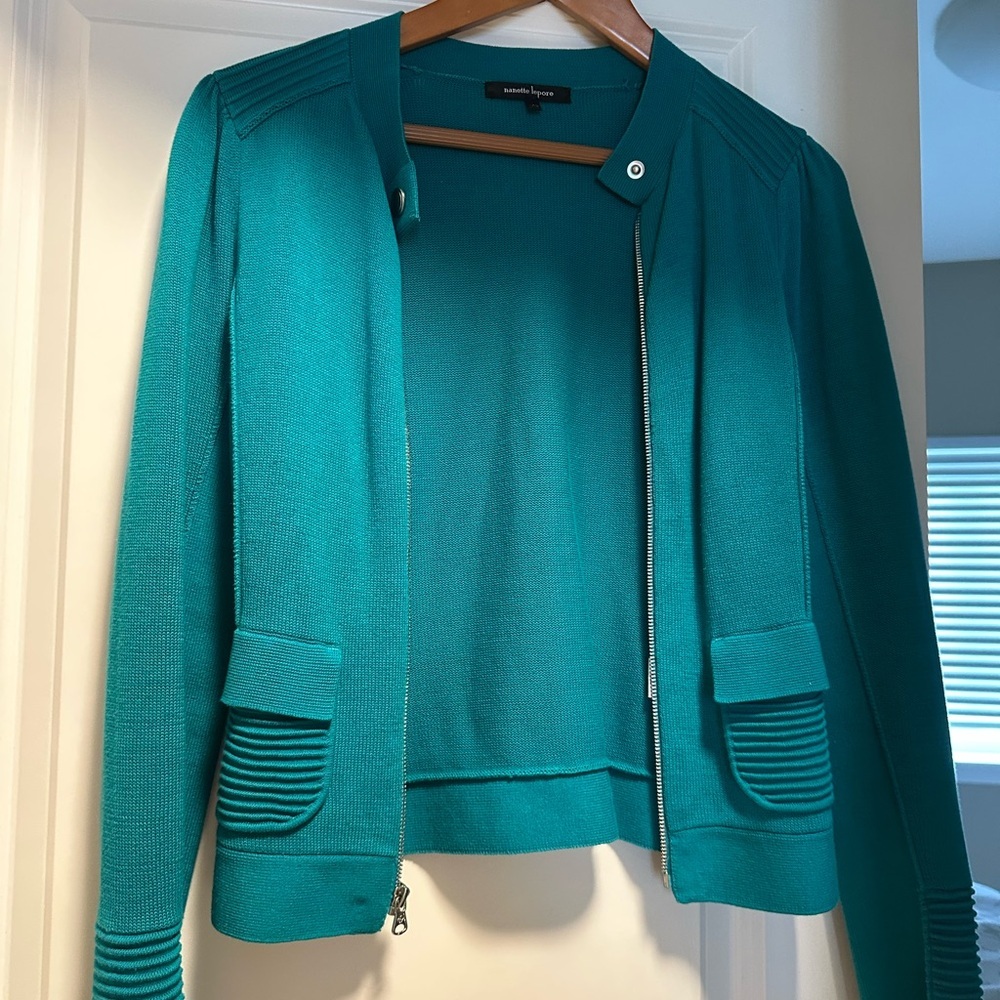Nanette Lepore Turquoise Knit Jacket
